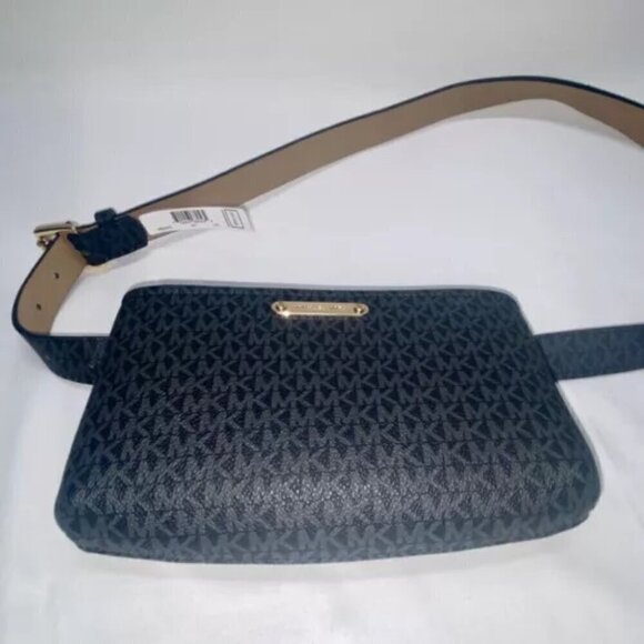 Michael Kors Belt Bag Black & Dark Gray Logo Fanny Pack L/XL NWT - Picture 9 of 13
